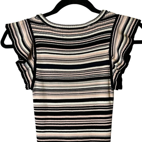 Milly Micro Stripe Mini Mermaid Ribbed Stretch Knit Midi Dress Bodycon NWT Small - Picture 8 of 13